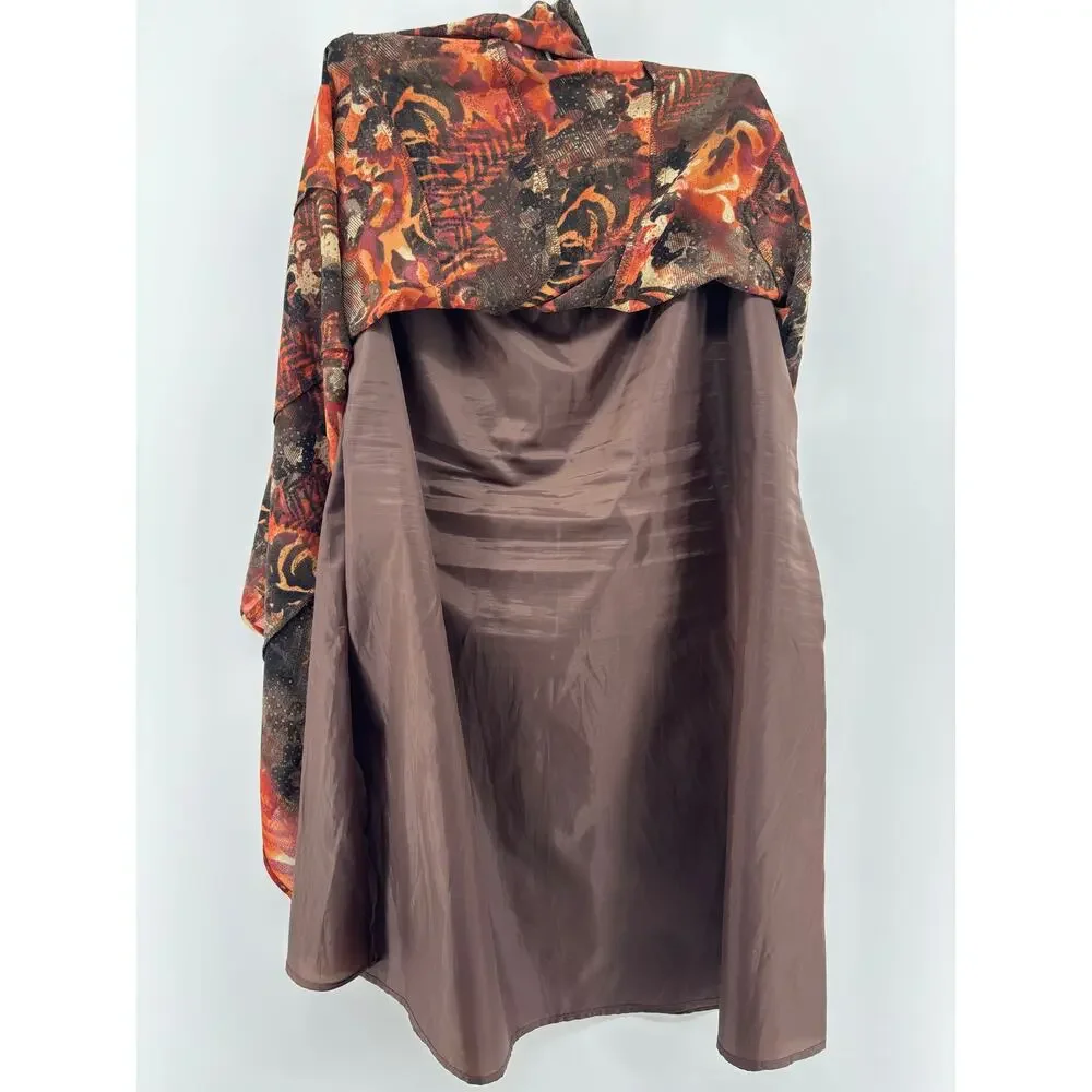 Vtg 90s Patchwork Animal Print Midi Skirt XL Pull On Abstract Boho Artsy Earthy